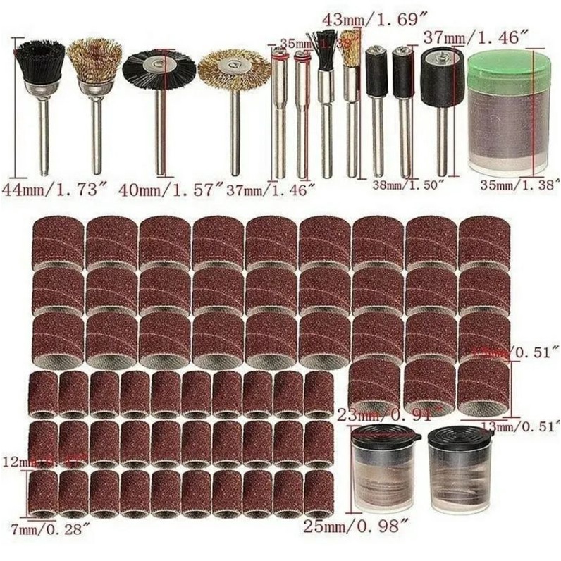 Kit 150 peças dremel micro retifica lixa tubo disco escova pontas hobby modelismo diy furadeira