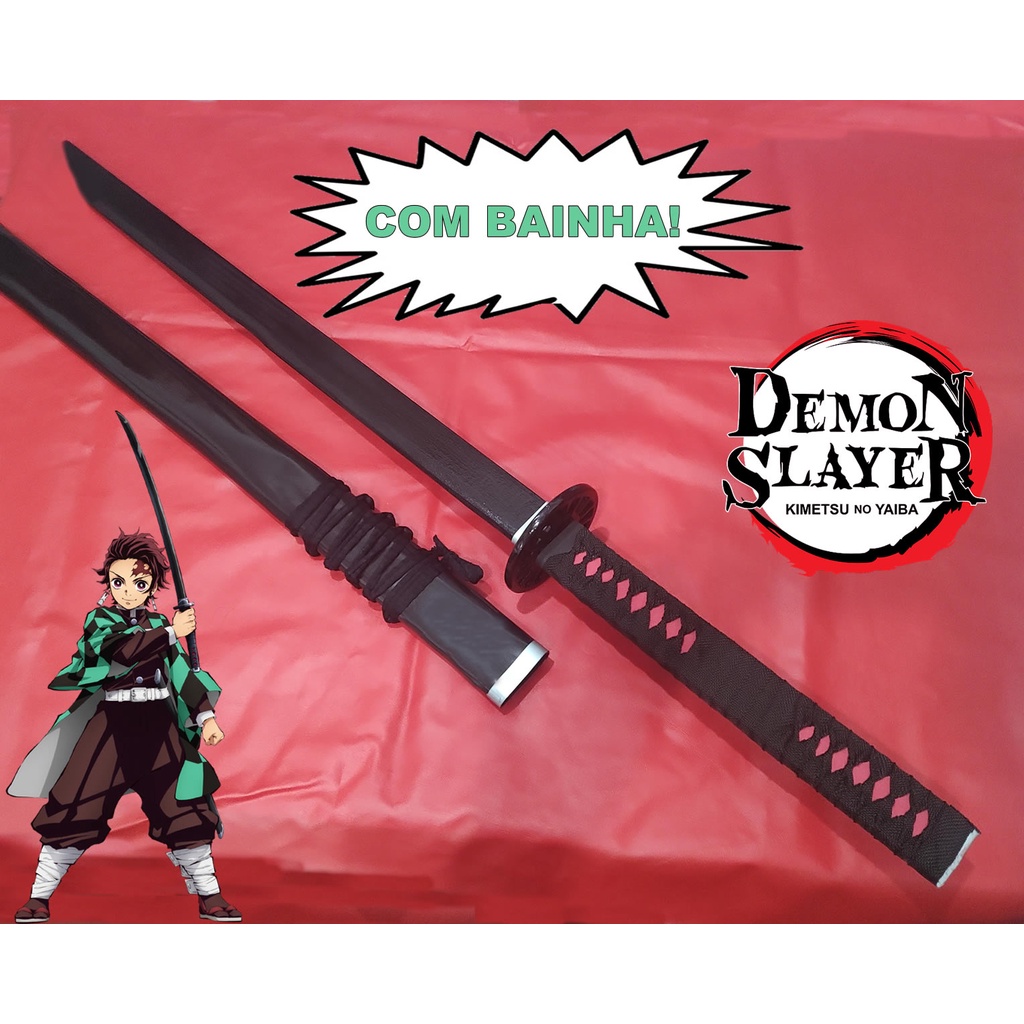 Espada - katana Demon Slayer - Tanjiro em Madeira