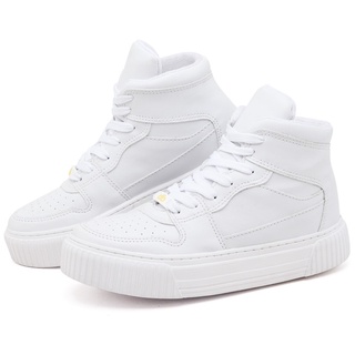 Tenis Sneaker Dubuy Feminino Street Cano Alto Branco de Amarrar Broz 030LN
