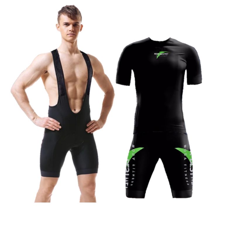 Kit Conjunto Bermuda Camiseta E Bretelle Ciclismo Bike Mtb Speed Forro Multigomos De Dupla Camada D90