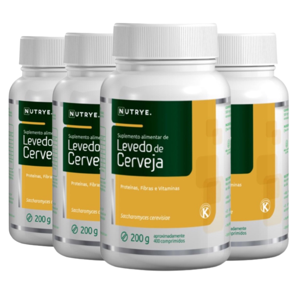 Kit 4x Levedo De Cerveja - 400 Comprimidos 500mg