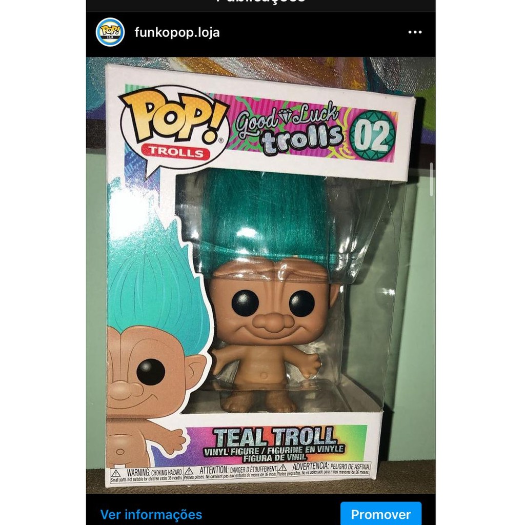 Funko Pop! Trolls Good Luck Trolls - Teal Troll #02 Original