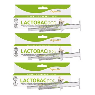 Kit 3 Lactobac Dog 16 G Pre Probiotico Mos Leveduras