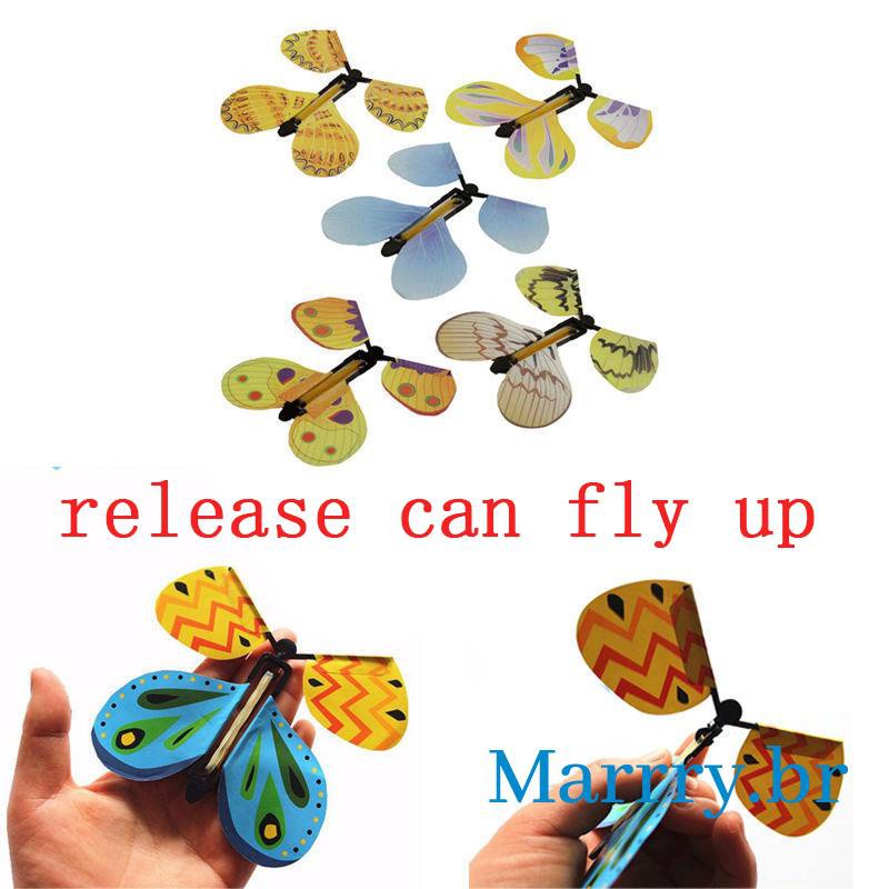 5 Pieces Magic Fairy Flying Butterfly Wind up Butterfly Toy Colorful Flying Butterfly Decorations for Surprise Wedding Birthday 