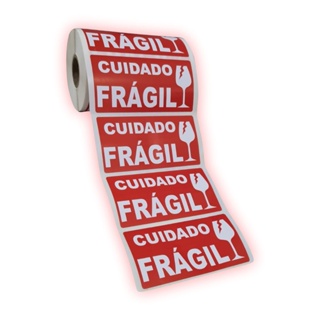 Etiqueta Adesiva Cuidado Frágil 100x50mm Rolo c/500 un em Oferta na Shopee