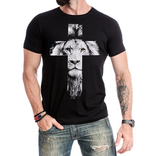 Camiseta Leão da tribo de Judá moda evangélica Jesus cruz