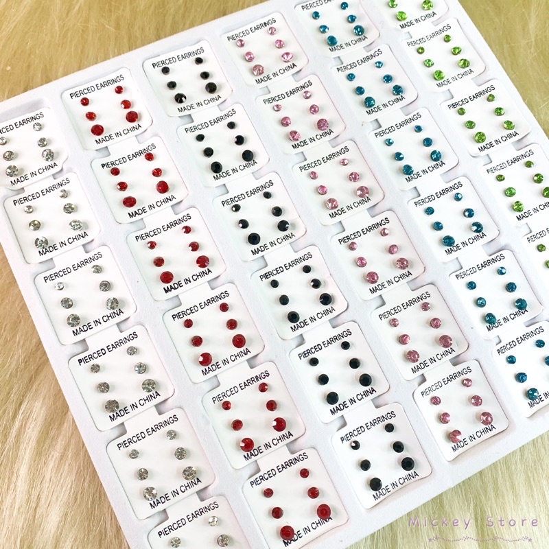 Kit 108 PARES de BRINCOS (36 CARTELA)  brincos strass antialérgico acessórios Pérola Bijuteria atacado