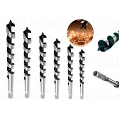 Broca Espiral para Madeira 12 X 230MM a 32 x 230 MM Haste Sextavada MTX