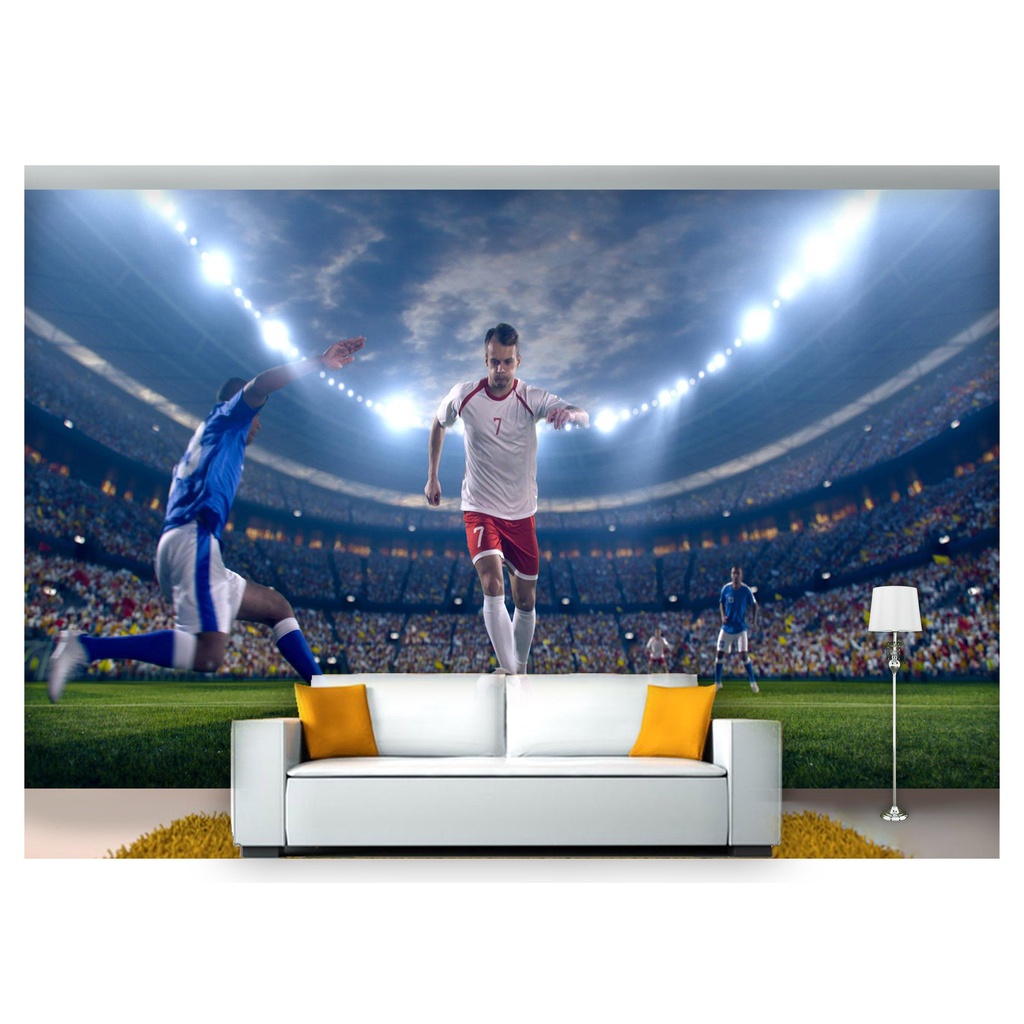 papel de parede Esportes Futebol Bola Campo 3D 10m² SPT35