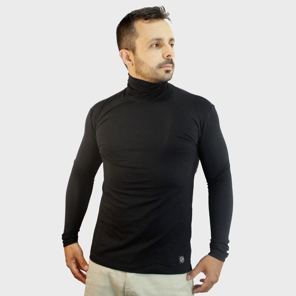 Blusa Cacharrel Camiseta Masculina Manga Comprida Gola Alta Manga Longa,(ENVIO IMEDIATO)