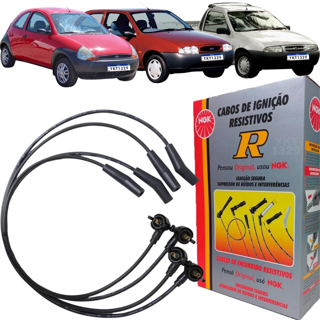 Cabo de Vela Original NGK Ford Courier Fiesta Ka 1996 1997 1998 1999 1.0 1.3 em Oferta na Shopee