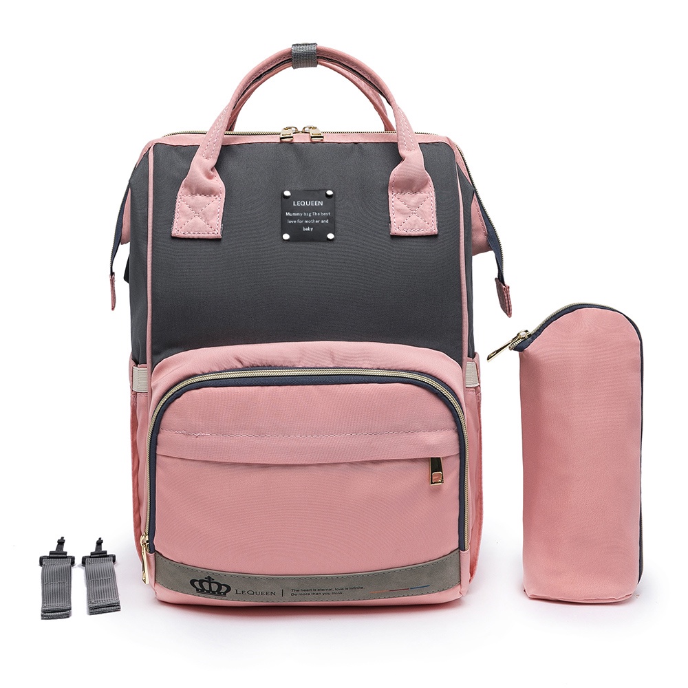Mochila Bolsa Maternidade Bebê Lequeen Menina Menino Porta Mamadeira Térmico em Oferta na Shopee