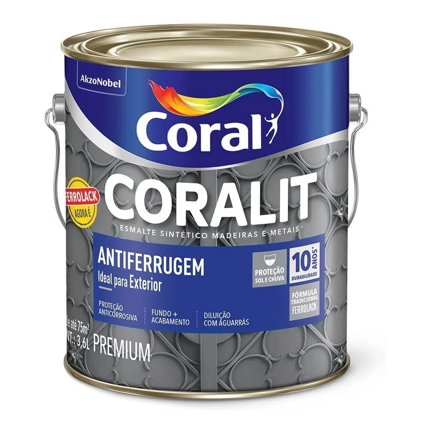 Tinta Ant - Ferrugem Coralit - 3,6 - Coral Direto Na Ferrugem em Oferta na Shopee