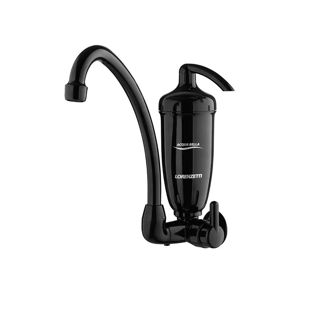 Filtro Purificador de água Lorenzetti Acqua Bella Preto Com Torneira de parede