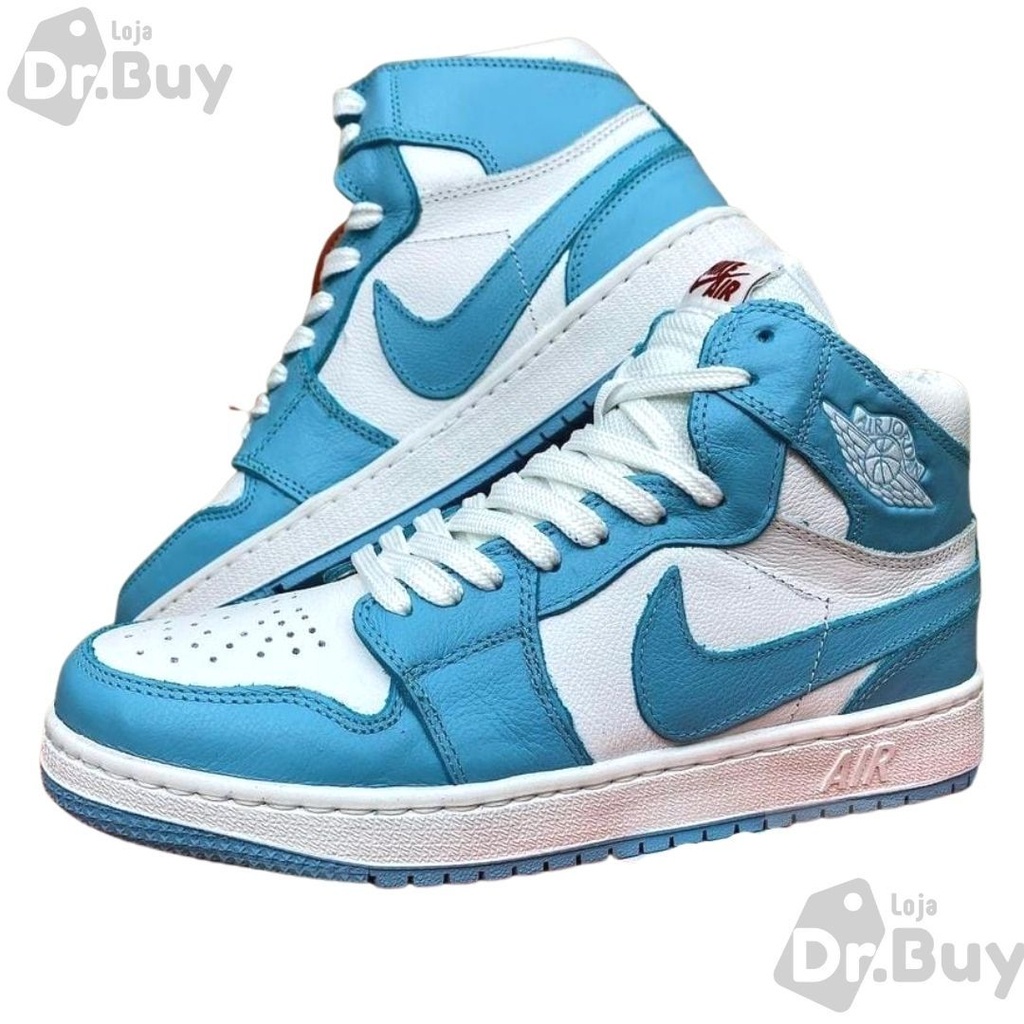 Nike Air Jordan Mid 1 Cano Alto Azul Claro - Importado | Shopee Brasil