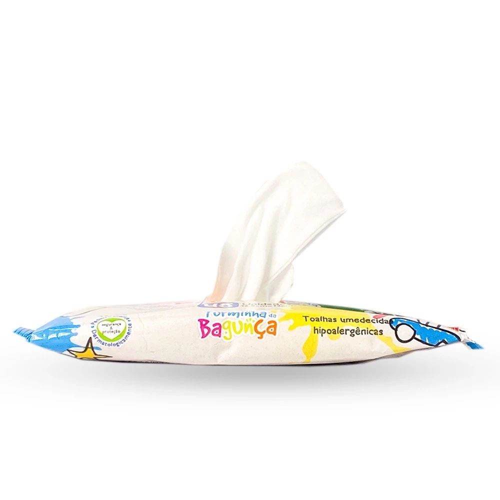 Kit com 10 Toalhas Umedecidas 48 Unidades Turminha da Bagunça