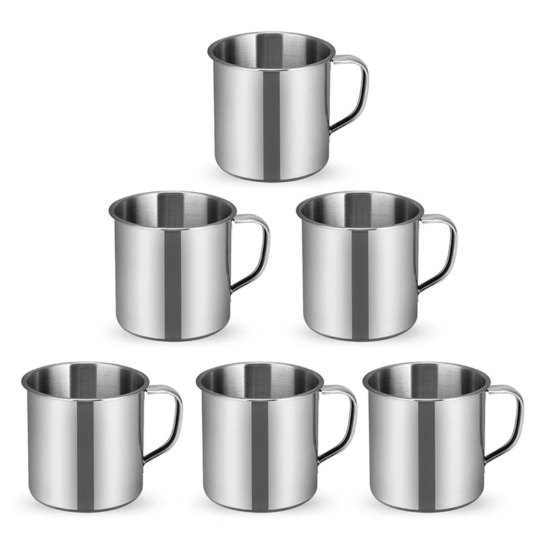 Kit com 6x Canecas Inox 150ml Xicara Vintage Inquebravel