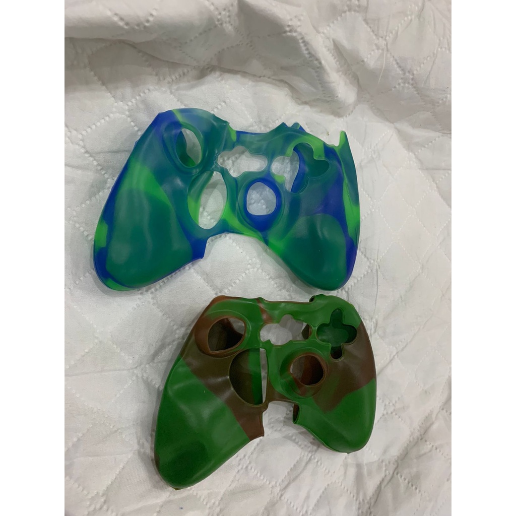 o par Capa Protetora Case de Silicone Estilo Camuflada para Controle de Xbox 360 Capinha