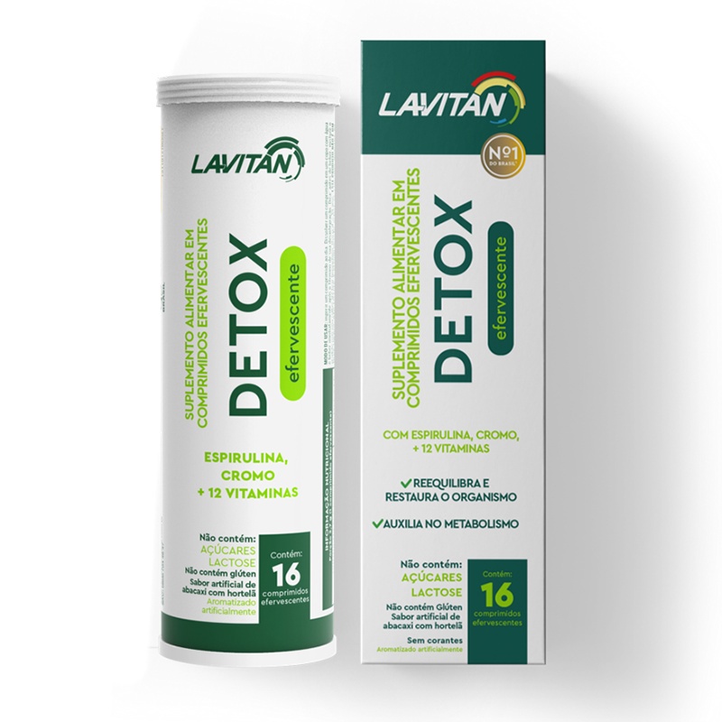 Lavitan Detox Efervescentes Com Espirulina Cromo Vitaminas