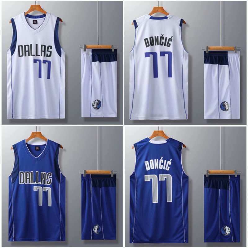 Camisa NBA Dallas Mavericks # Conjunto Camiseta MAVS 77 Luka Doncic Jersey + Shorts Basquete