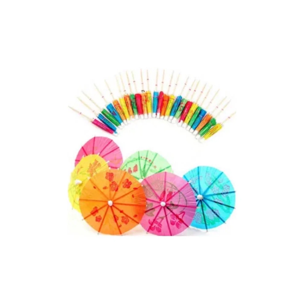 Palito para decoração Guarda Chuva Colorido - 12 un - 10 cm -  Silver Festas - Home & Living