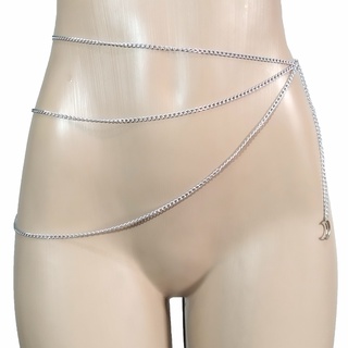 Cinto de Correntinhas em Camadas com Pingente de Lua - E-girl Alternativo Kpoper Aesthetic Harajuku