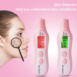 LCD Digital Precision Skin Oil Content Analyzer Facial Moisture Meter Battery Operated Face Care Tester Monitor Detector em Oferta na Shopee