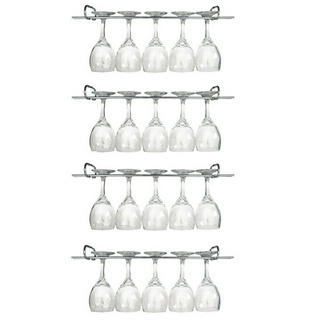 4 Suportes Para Taças Cromado Decoração Bar Vinho 25 Cm