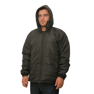 Jaqueta masculina acolchoada com capuz removível
