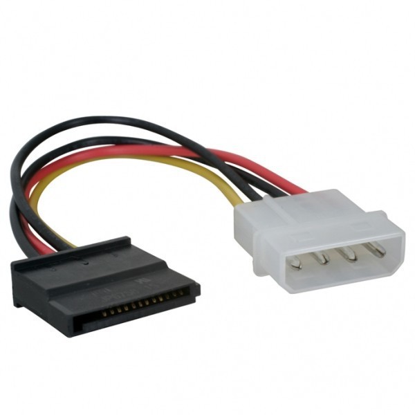 Cabo Adaptador Sata De Força Hd Ssd, Dvd, Fonte