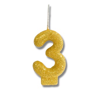 Velas Super Max De Aniversário Dourado - Números + Glitter -  1 Uni FLX001 em Oferta na Shopee