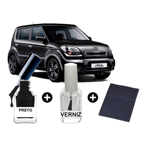 Tinta Tira Risco Automotiva Kia Soul Perolizado Preto 9p