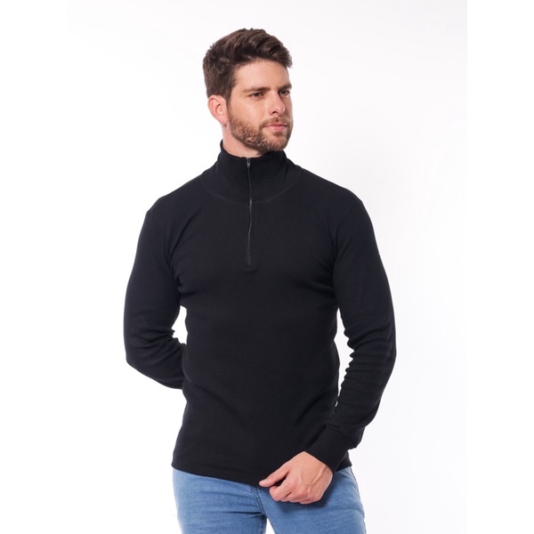 Camiseta Gola Alta Zíper Slim