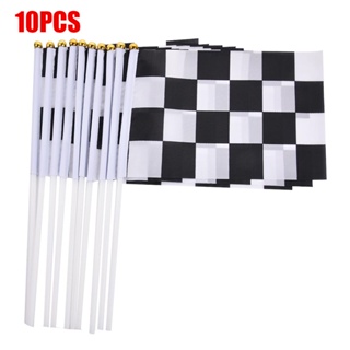 10 Unidades/Pacote Preto E Branco 14x21 Cm Racer Waving Bandeira Da Mão Quadrado Do Carro De Corrida Bandeiras Esportes Decorativo em Oferta na Shopee