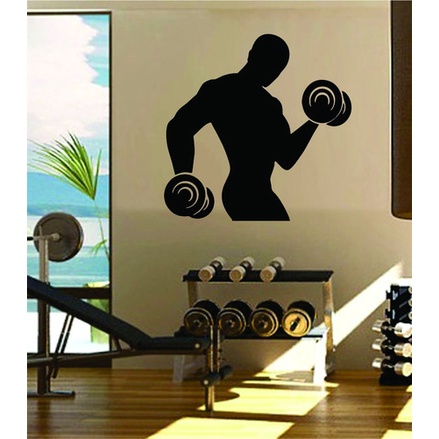 Adesivo De Parede Academia Fitness Musculação Crossfit 80x80