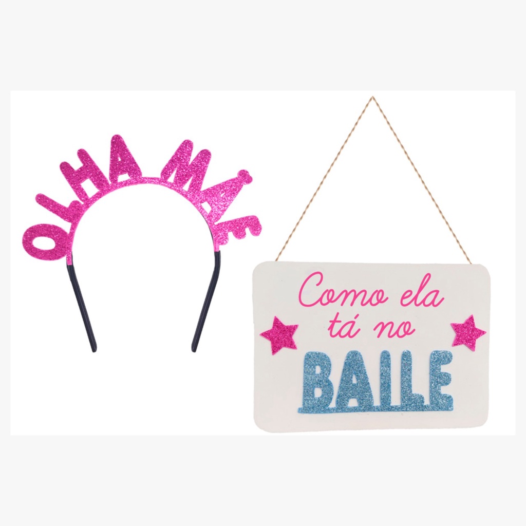 Kit Tiara e Placa EVA Carnaval ''Como ela tá no baile " - 2 unidades