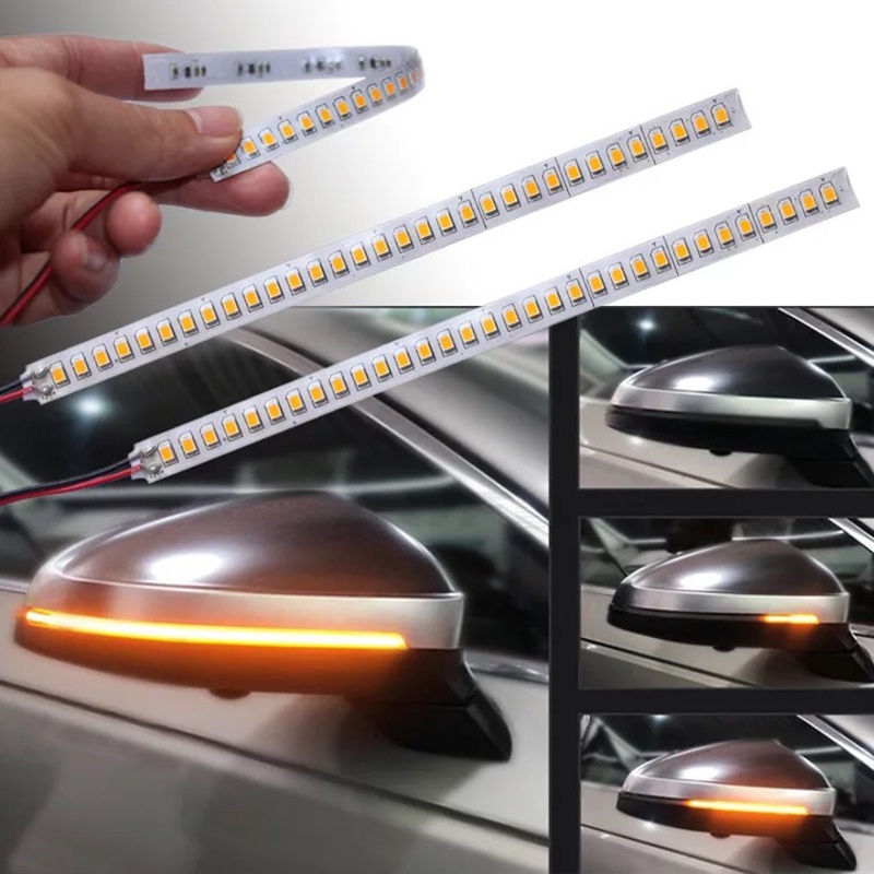 2 Peças Espelho Retrovisor Do Carro Lâmpada Indicadora DRL Streamer Fita Fluindo Sinal De Volta LED Fonte De Luz Sinais Para Carros