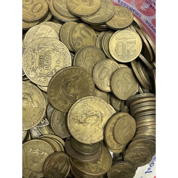 50 moedas douradas antigas de bronze alumínio