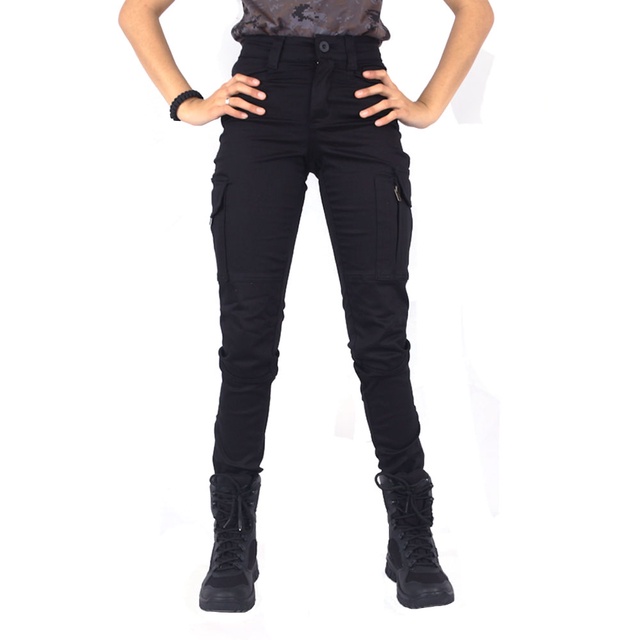 Calça Fem-Tac Feminina Militar Tática Cargo Bélica Preta