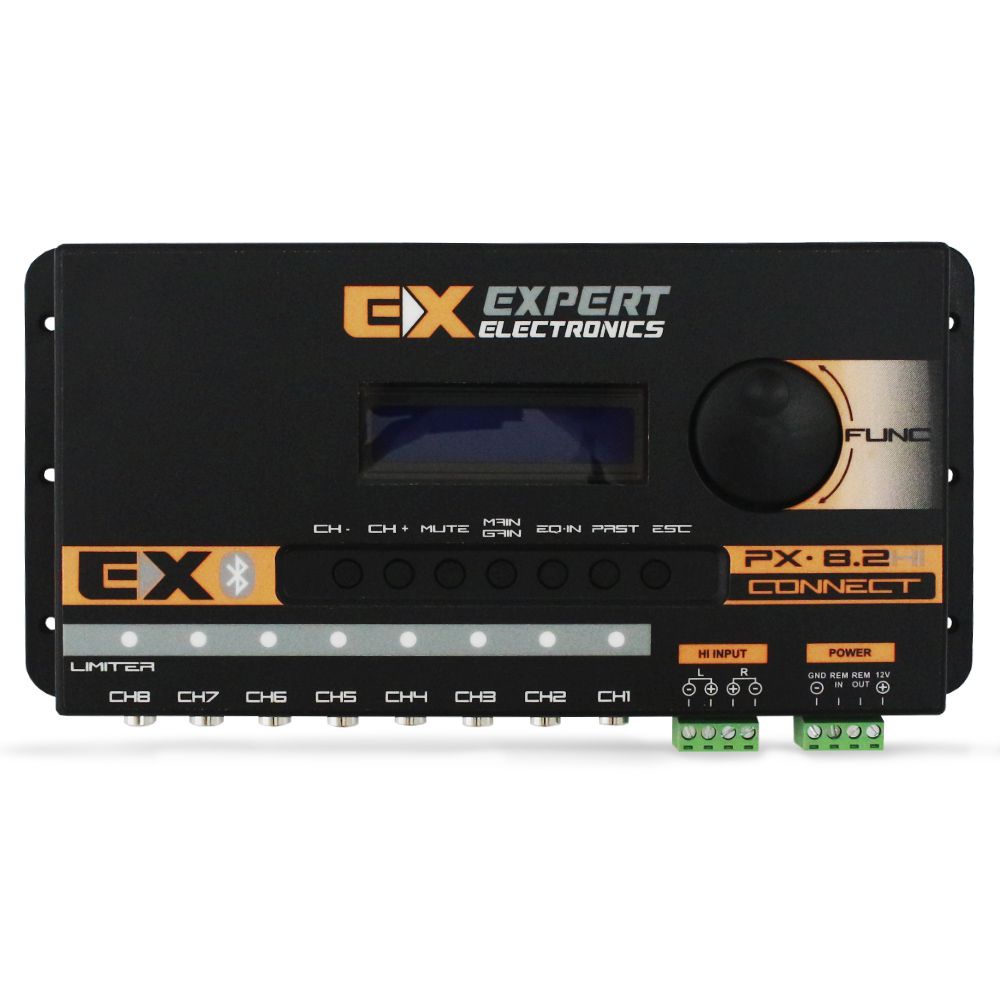Processador Audio Automotivo Expert PX-8.2HI Connect 8 Canais Digital Bluetooth Crossover Equalizador Gain Delay Limiter em Oferta na Shopee