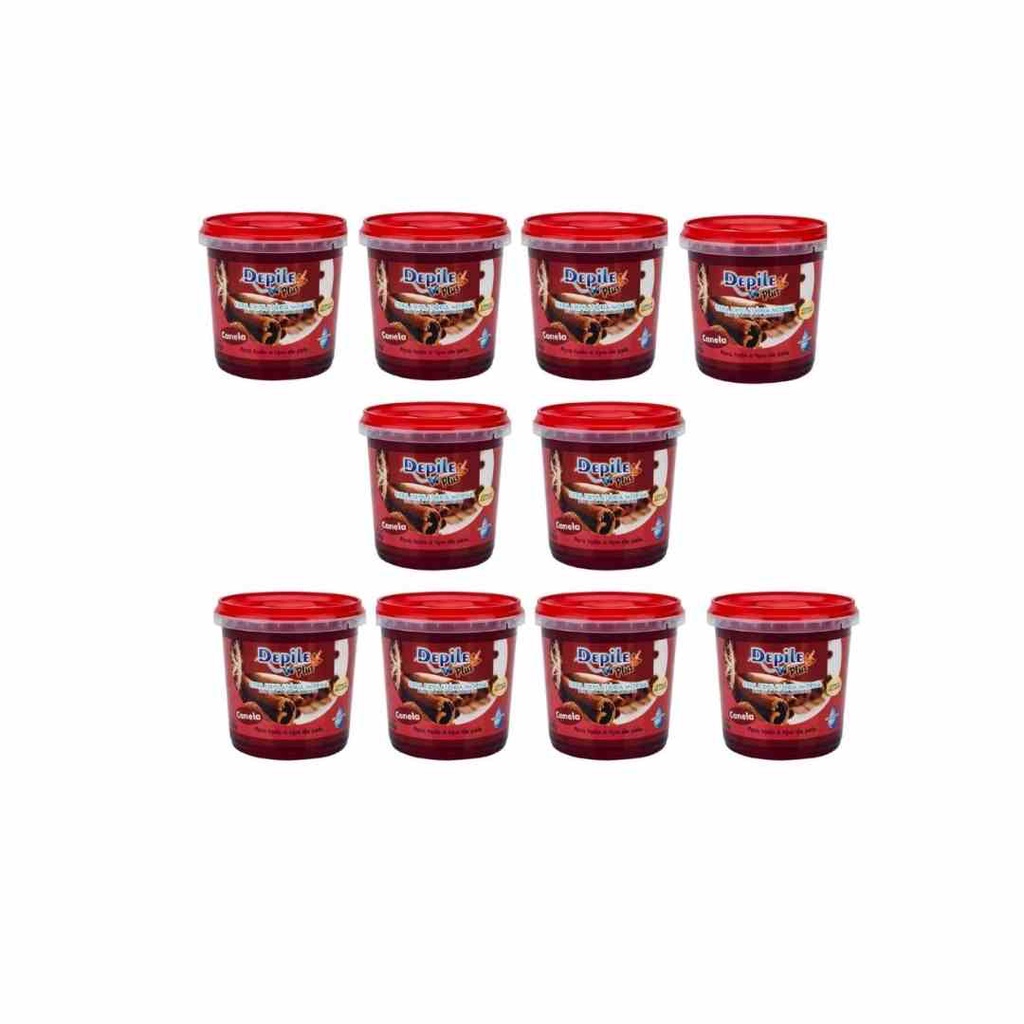 Cera Depilatória Canela Hidrossolúvel Depile Plus 600g (Kit com 10)