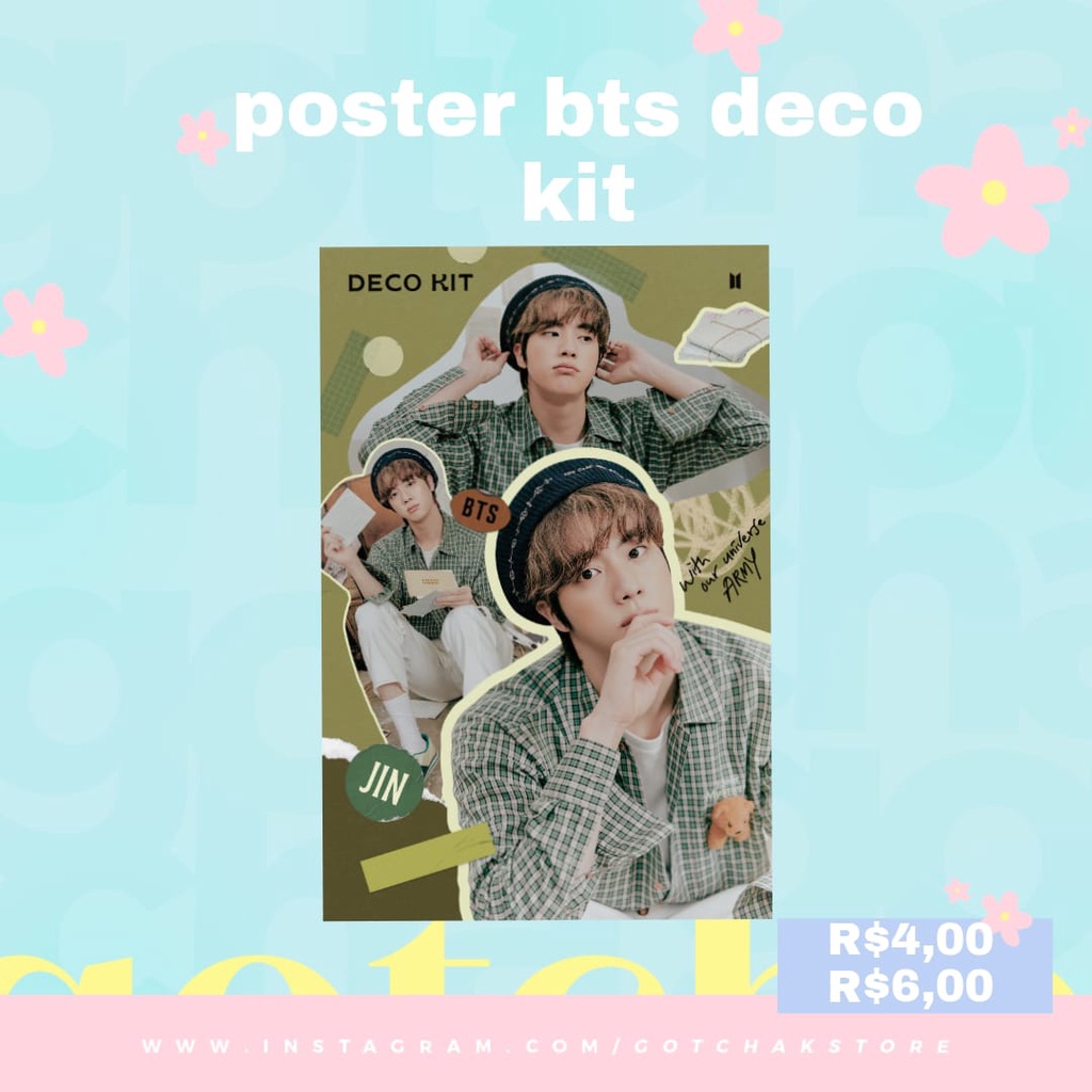 Poster bts deco kit kpop fanmade Shopee Brasil