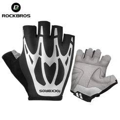 Rockbros Bicicleta Mtb Road Bike Luvas Do Esporte Ao Ar Livre Das Mulheres Dos Homens De Fitness Verão Outono Metade Do Dedo Luvas De Ciclismo Reflexivo