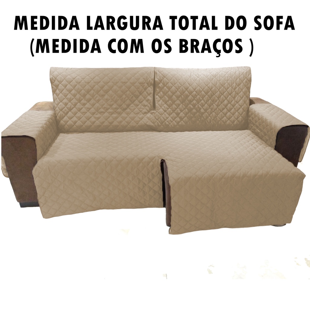 protetor de sofá 2,90 2 módulos retrátil e reclinável largura total com os  braços forrado e com fixador no encosto | Shopee Brasil