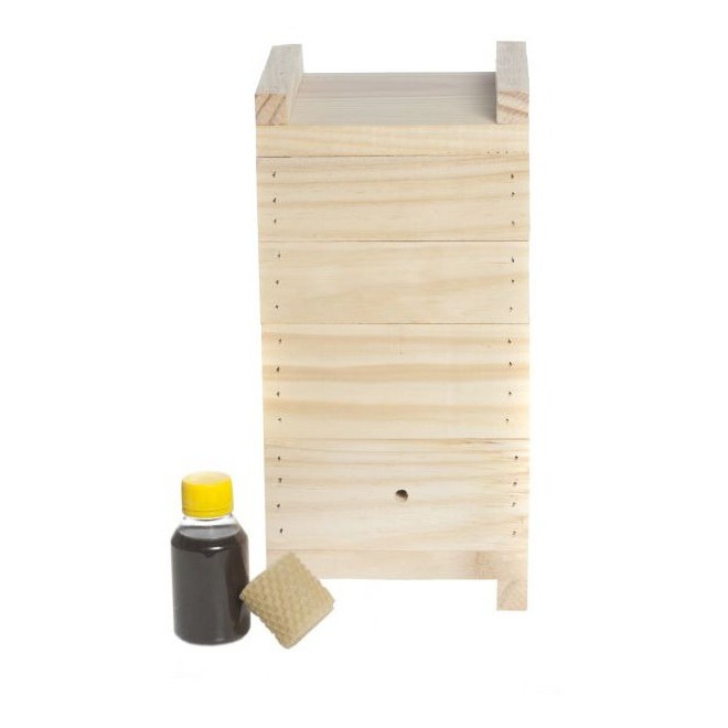Kit Caixa Para Abelha Jataí +cera + 100ml Feromônio Promoção