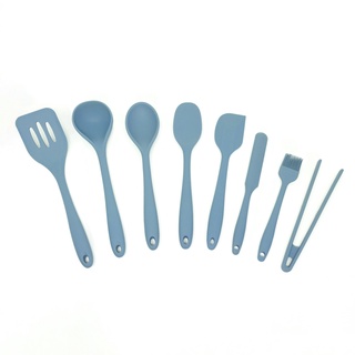 Kit de Utensílios de Silicone com 8 peças Azul - OIKOS