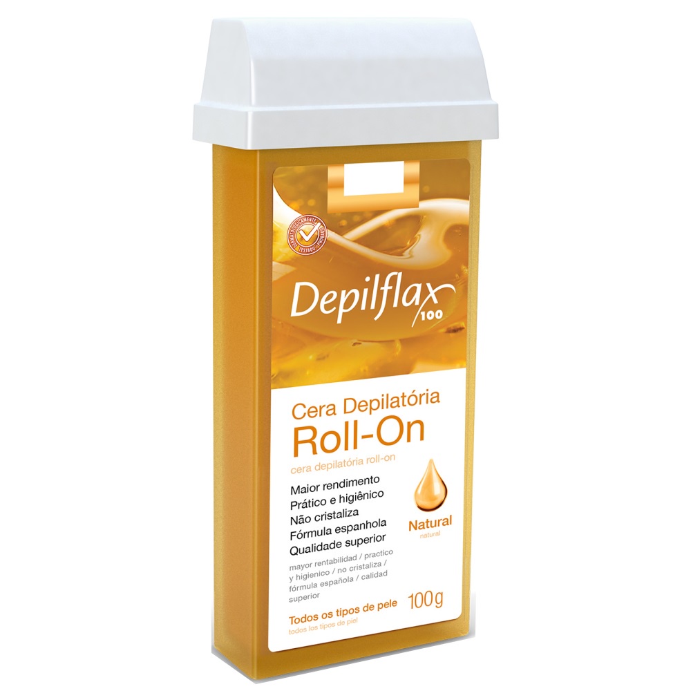 REFIL CERA ROLL ON NATURAL 110G COM EXTRATOR DE MEL DEPILAÇÃO DEPILFLAX