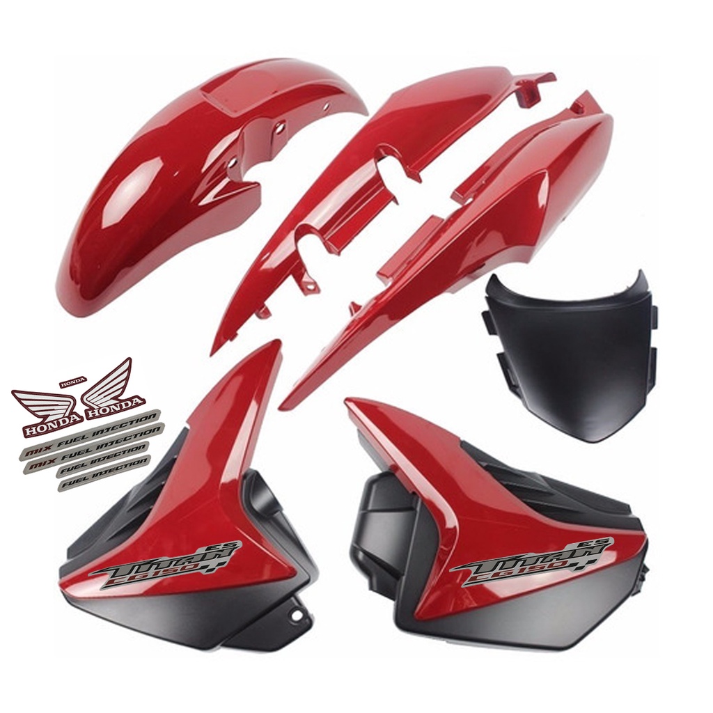 Peças Carenagens Kit Plastico Roupa Moto Honda Cg Titan 150 2009 Vermelho Ks Es Esd Com Adesivo Colado Adesivo Colocado Modelo Original Titan 150