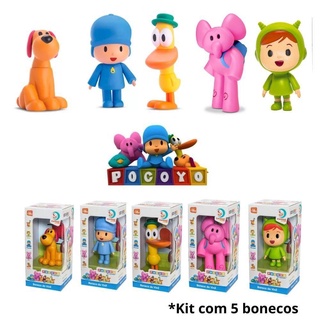 Kit 5 Bonecos Turma Do Pocoyo De Vinil Todos Personagens - Pocoyo, Pato ...