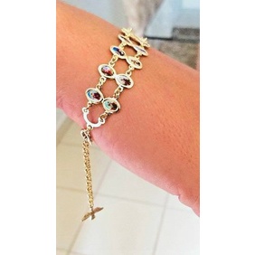 Pulseira Religiosa 24 Santos Folheada A Ouro 18k em Oferta na Shopee